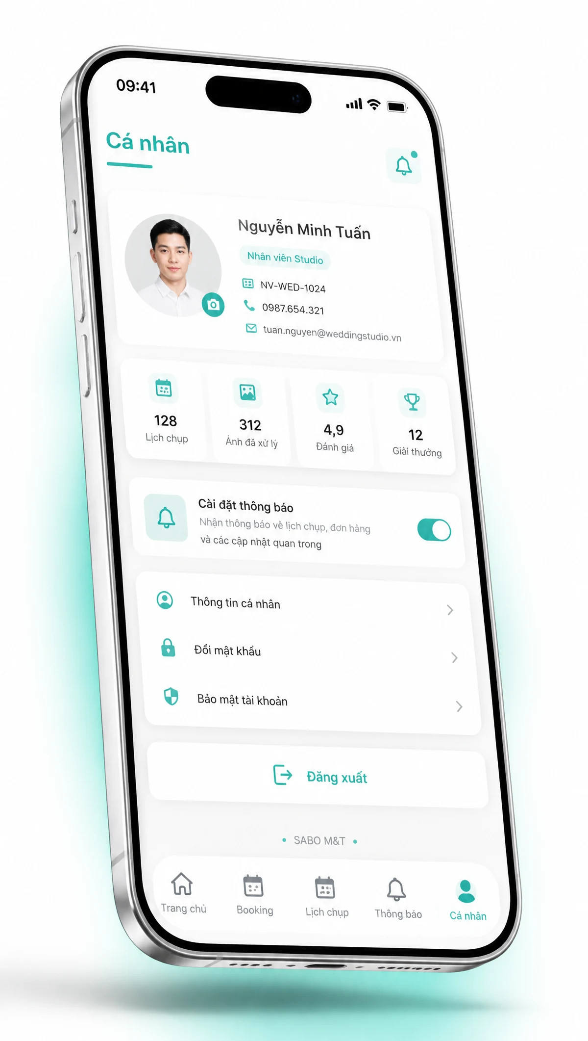Giao diện mobile studio chụp ảnh cưới — màn 5