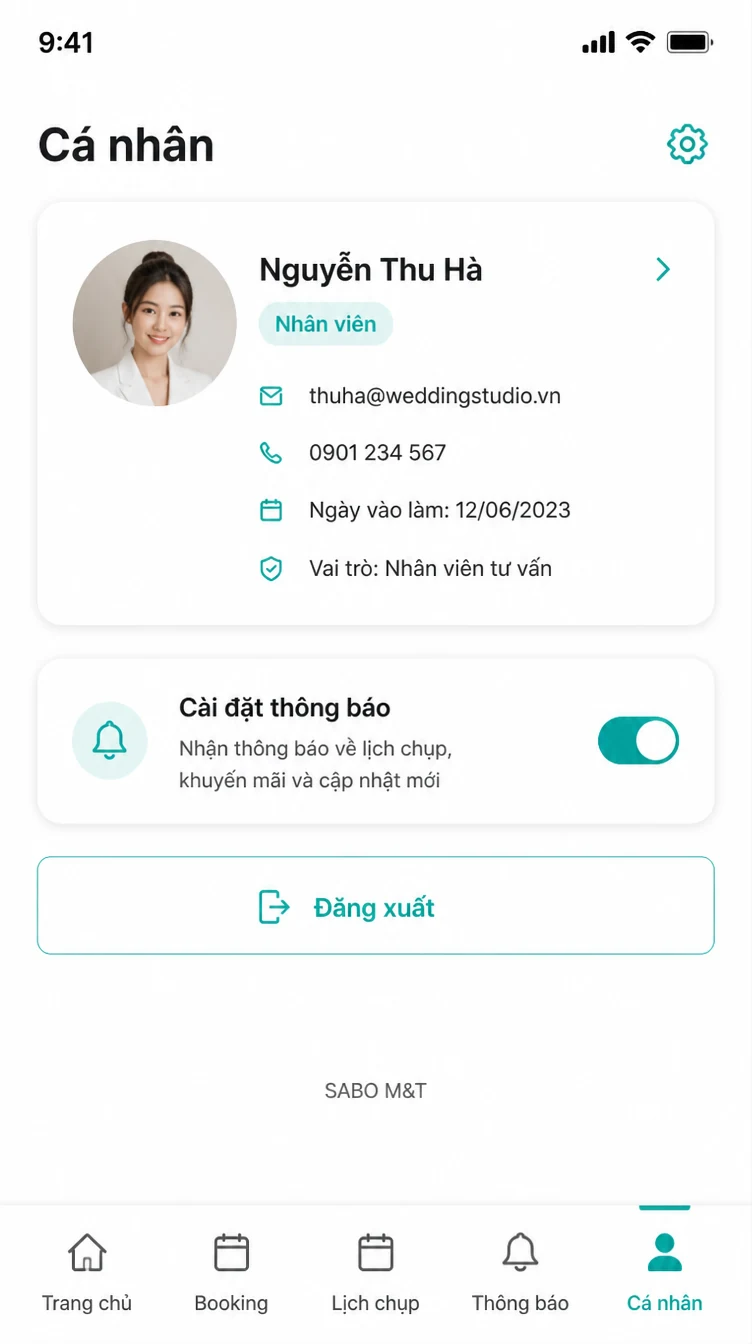 Giao diện mobile studio chụp ảnh cưới — màn 10