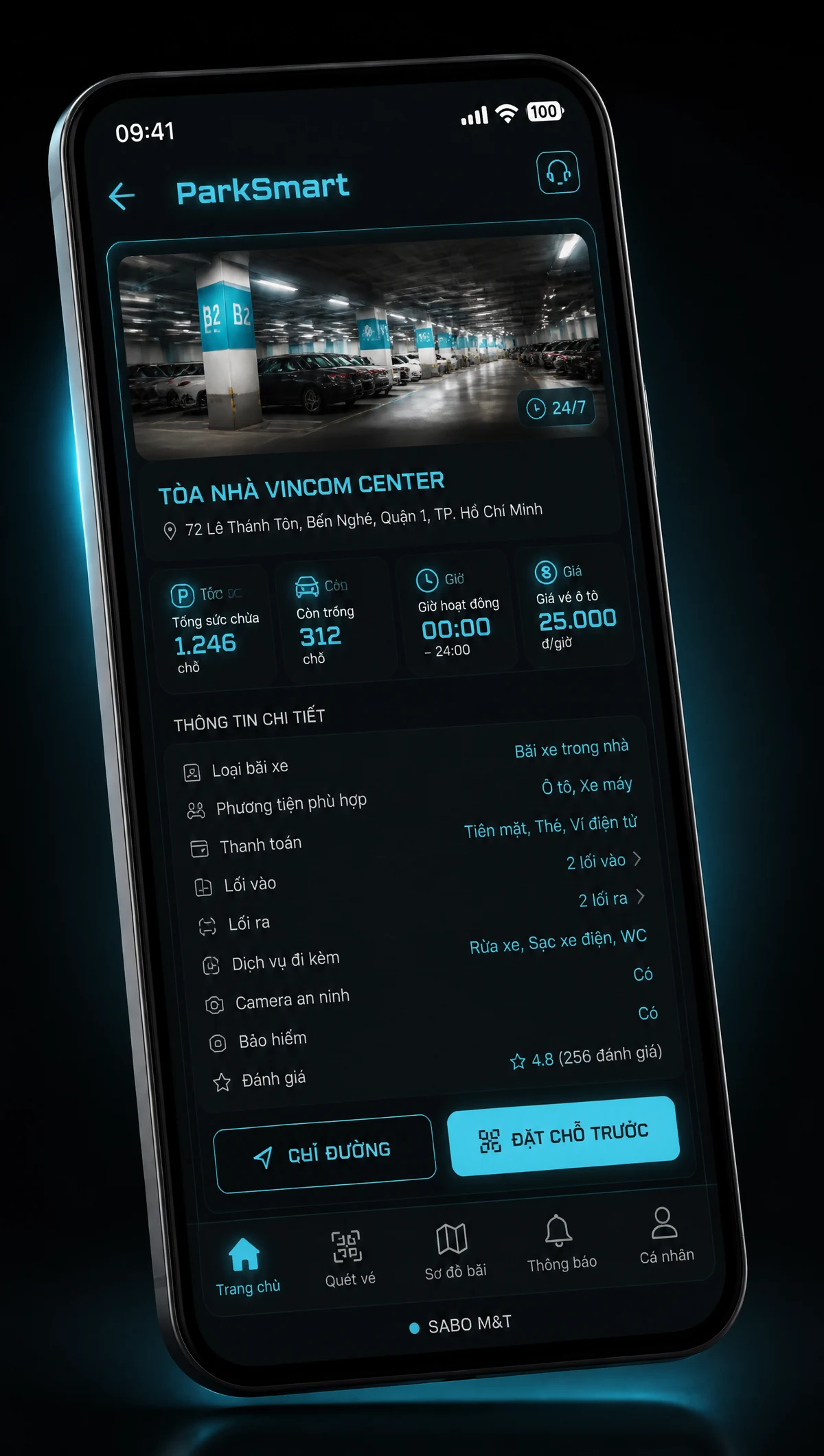Giao diện mobile bãi giữ xe thông minh — màn 3