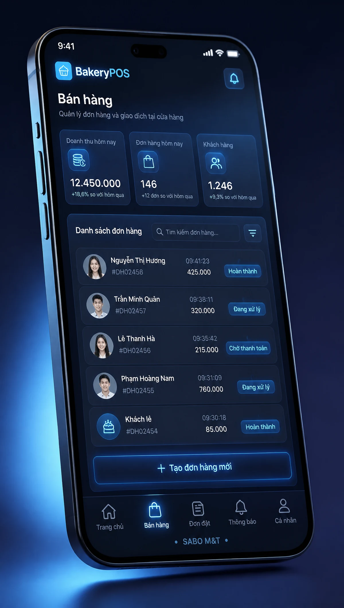 Giao diện mobile chuỗi cửa hàng bánh — màn 2