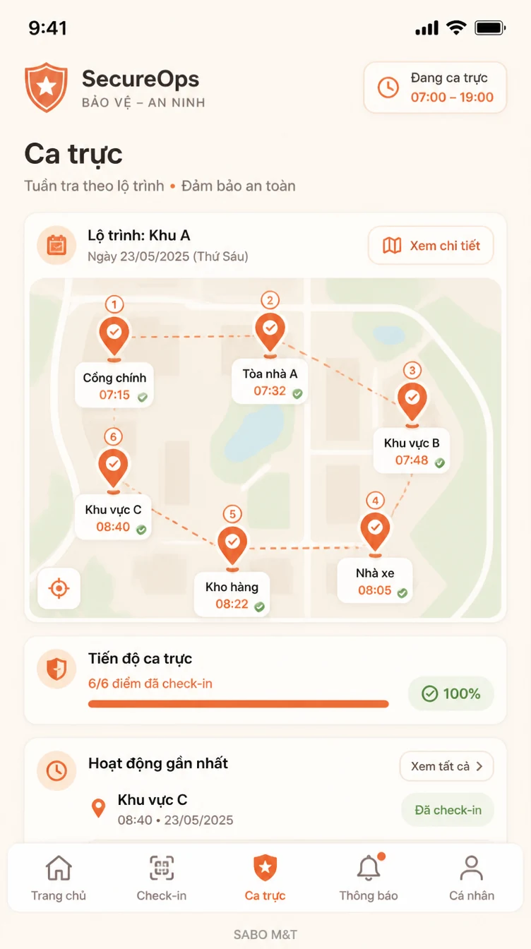 Giao diện mobile công ty bảo vệ – an ninh — màn 9