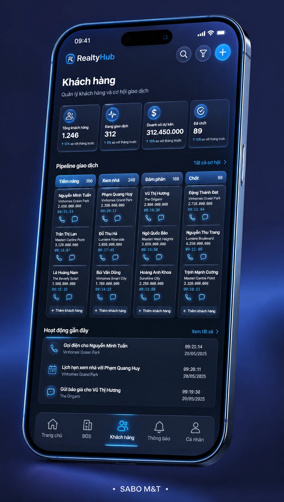 Giao diện mobile đại lý bất động sản — màn 4