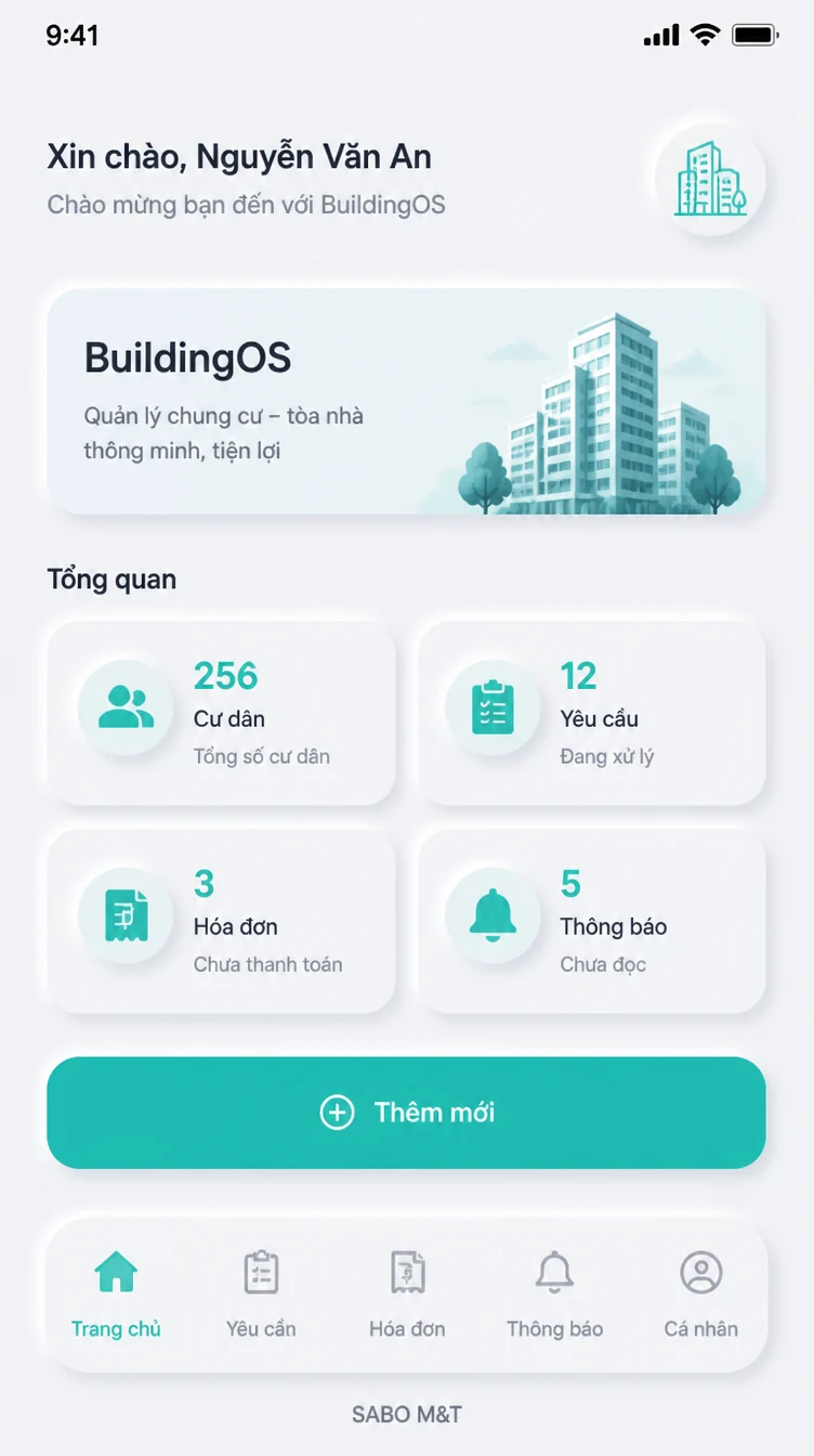Giao diện mobile chung cư – tòa nhà — màn 6