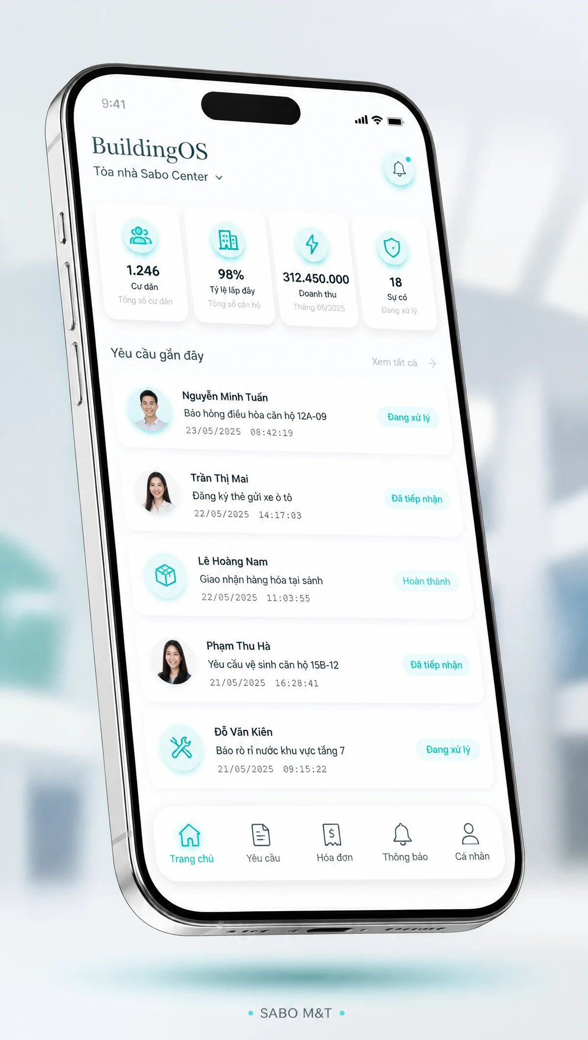 Giao diện mobile chung cư – tòa nhà — màn 2