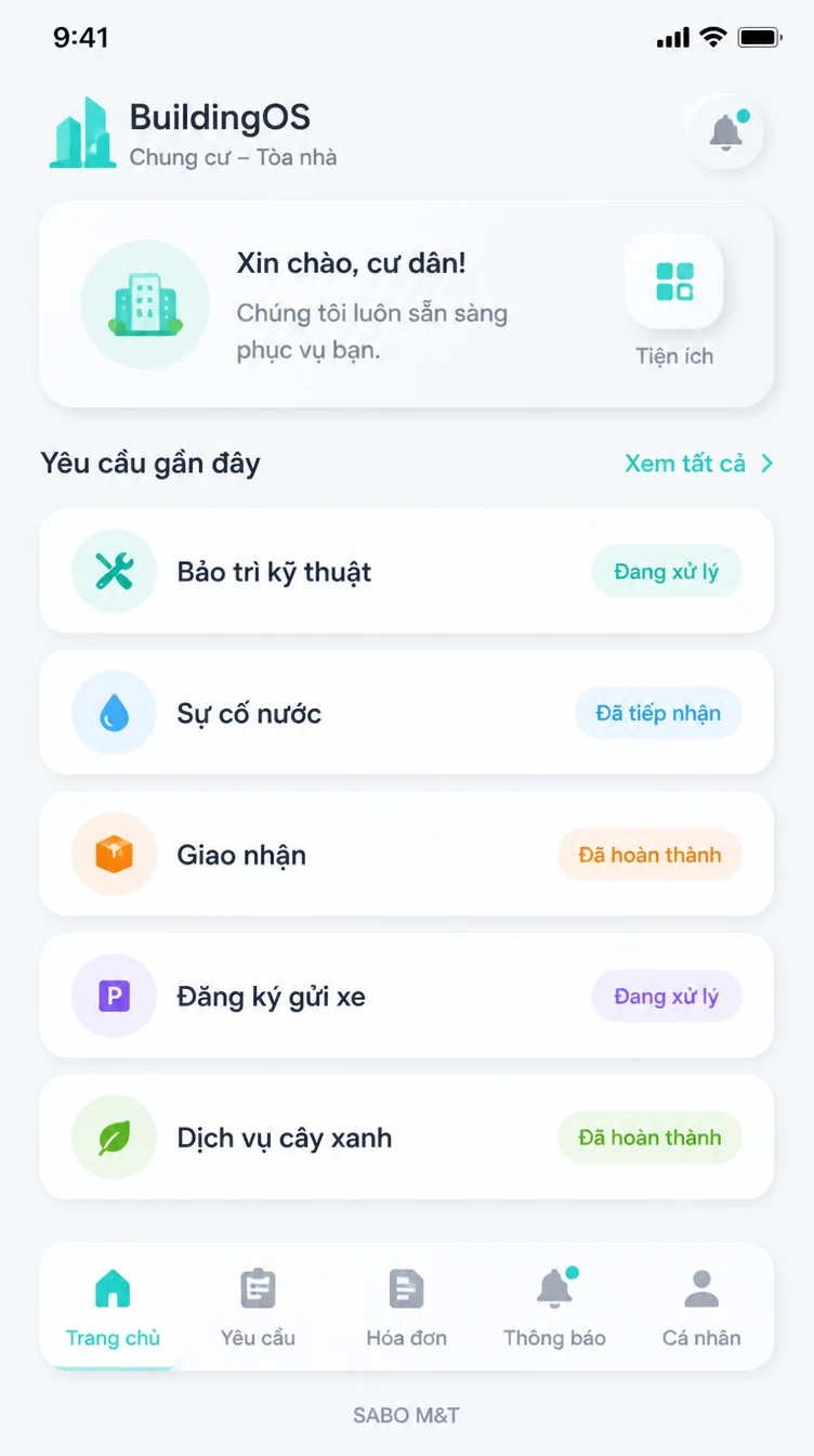 Giao diện mobile chung cư – tòa nhà — màn 7