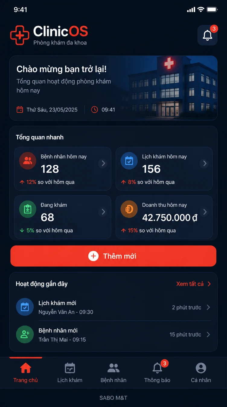 Giao diện mobile phòng khám đa khoa — màn 6