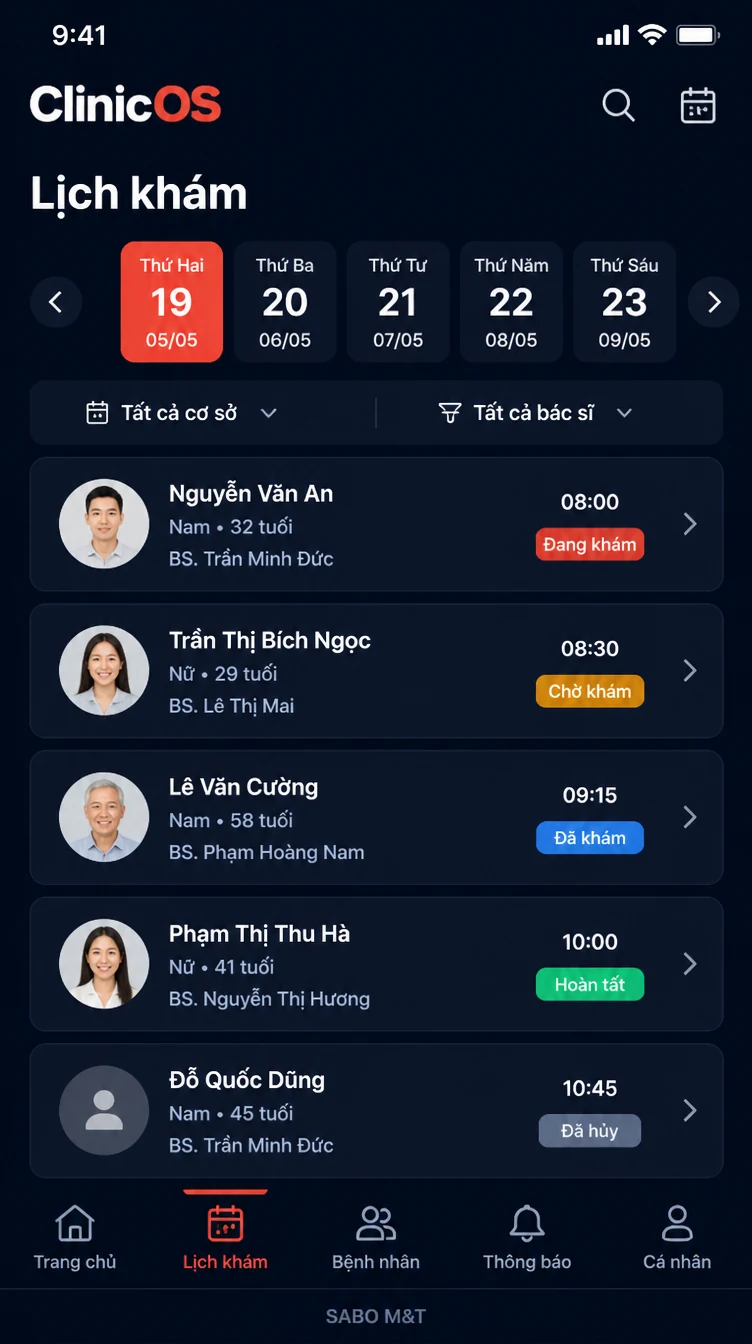 Giao diện mobile phòng khám đa khoa — màn 7