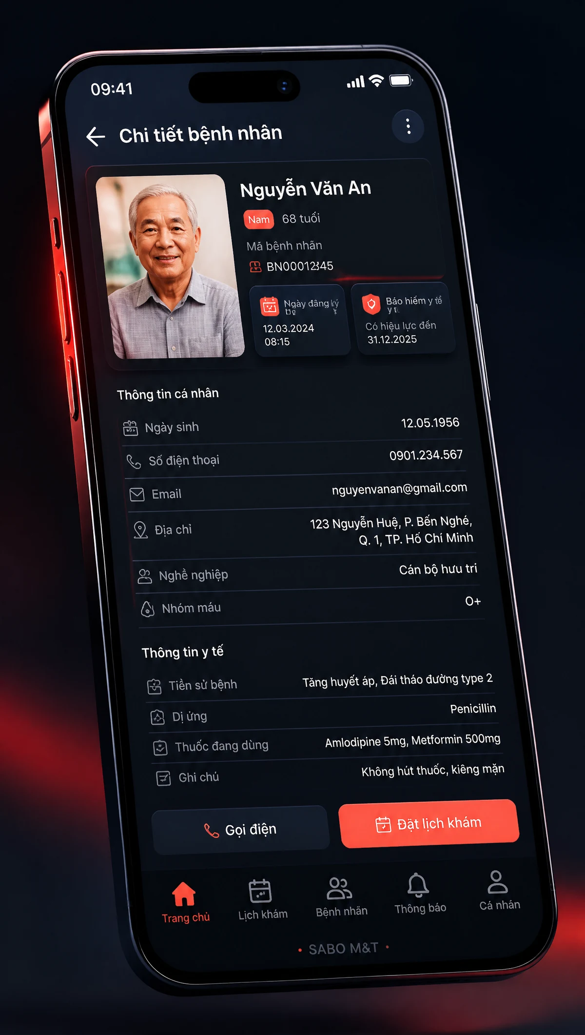 Giao diện mobile phòng khám đa khoa — màn 3
