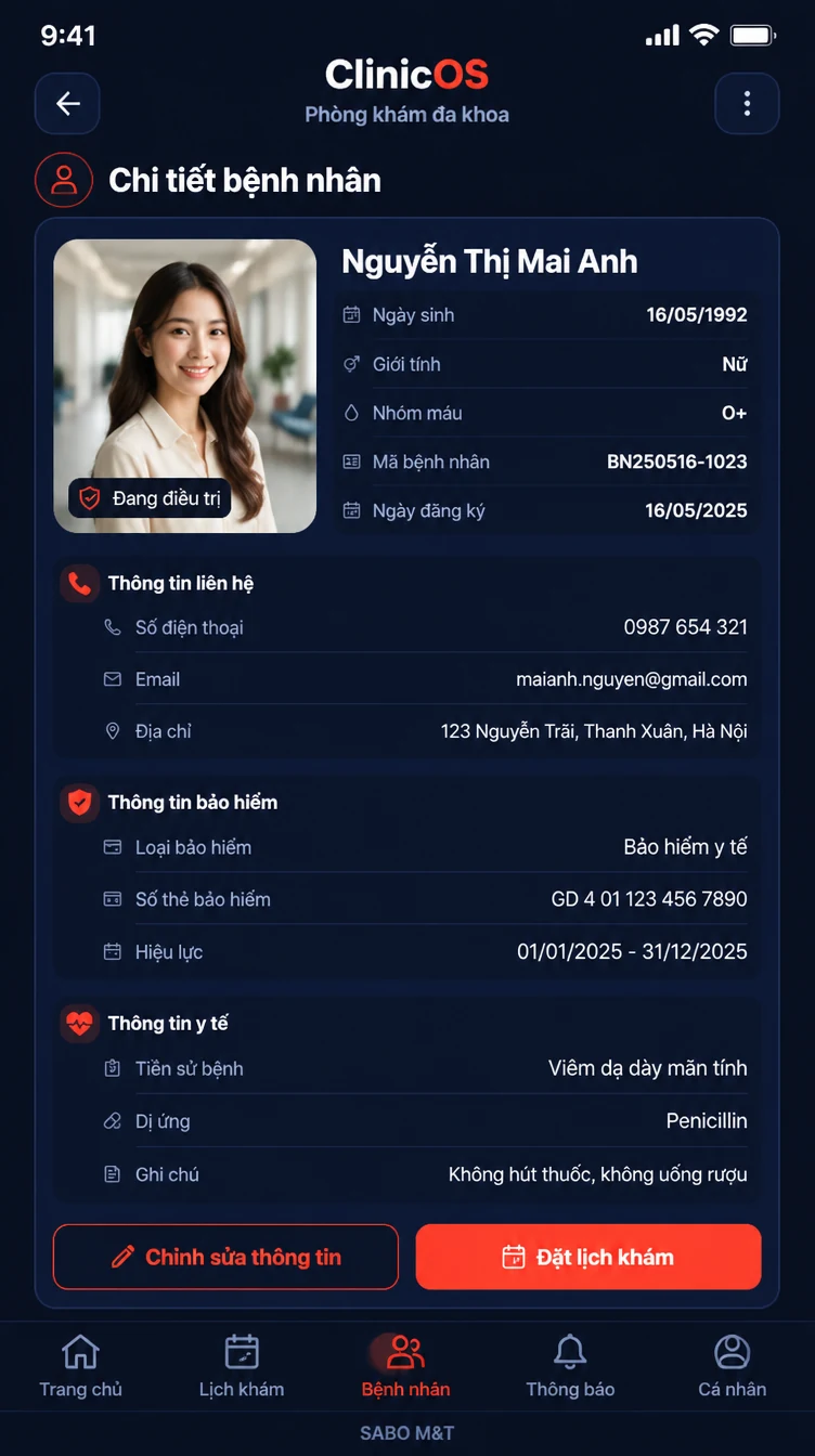Giao diện mobile phòng khám đa khoa — màn 8