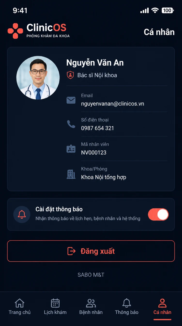Giao diện mobile phòng khám đa khoa — màn 10