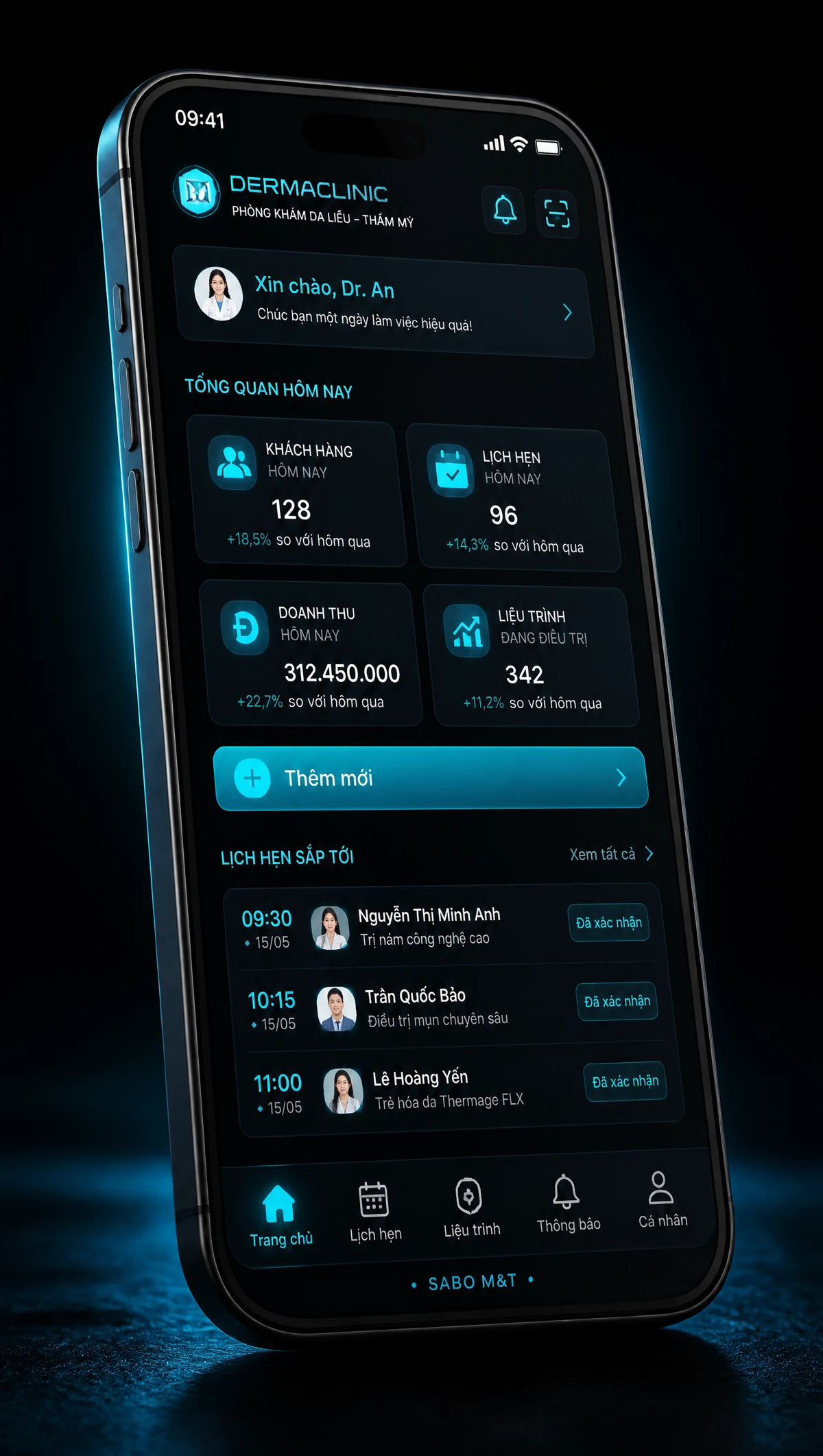 Giao diện mobile phòng khám da liễu – thẩm mỹ — màn 1