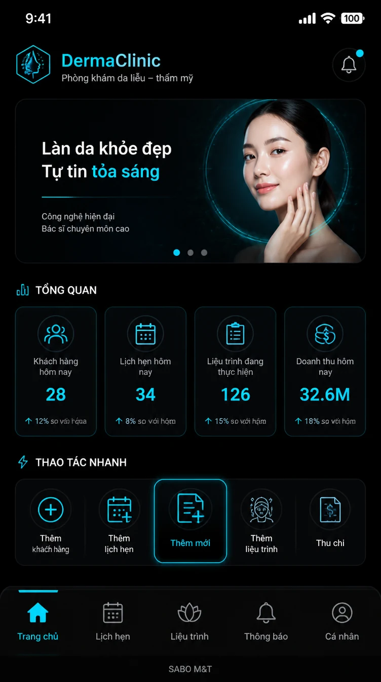 Giao diện mobile phòng khám da liễu – thẩm mỹ — màn 6