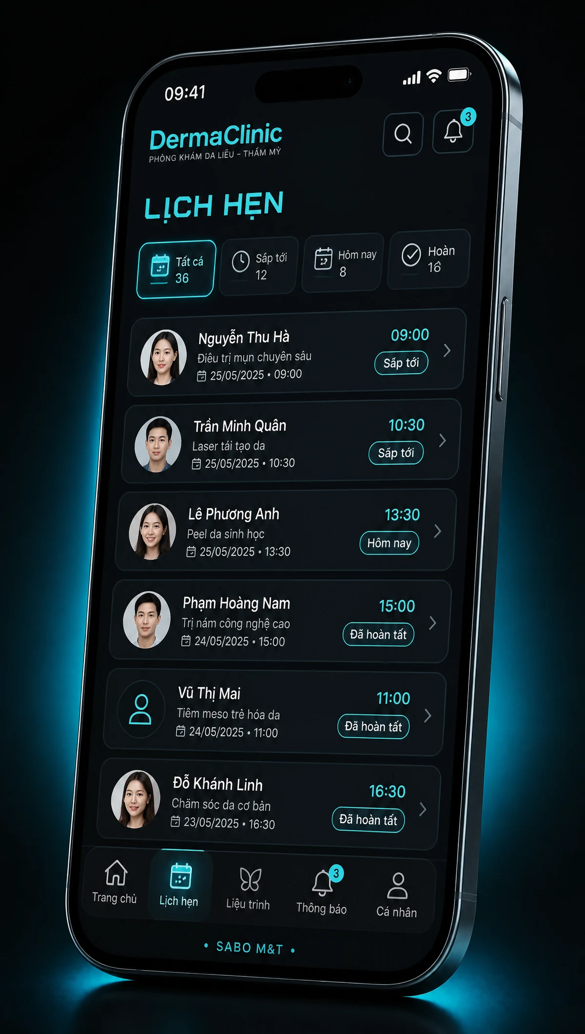Giao diện mobile phòng khám da liễu – thẩm mỹ — màn 2
