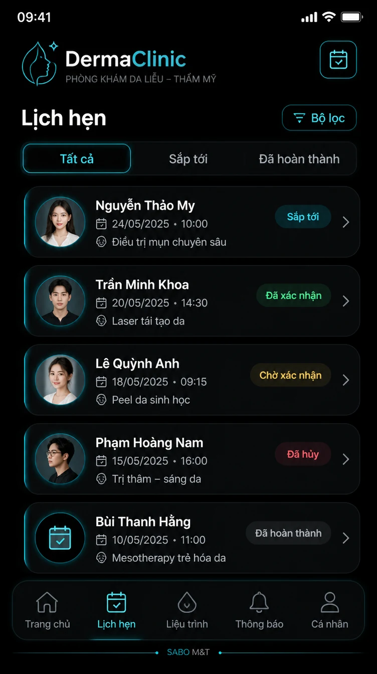 Giao diện mobile phòng khám da liễu – thẩm mỹ — màn 7