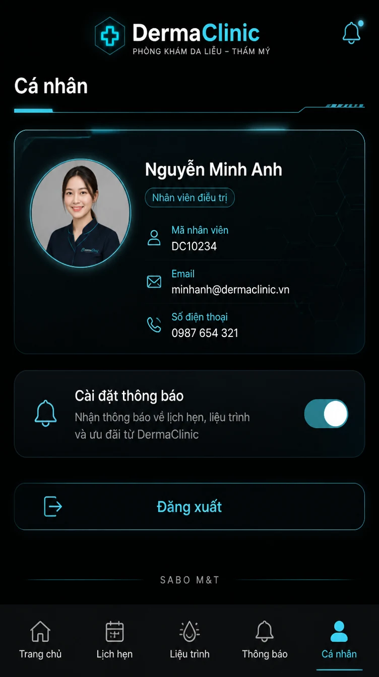 Giao diện mobile phòng khám da liễu – thẩm mỹ — màn 10