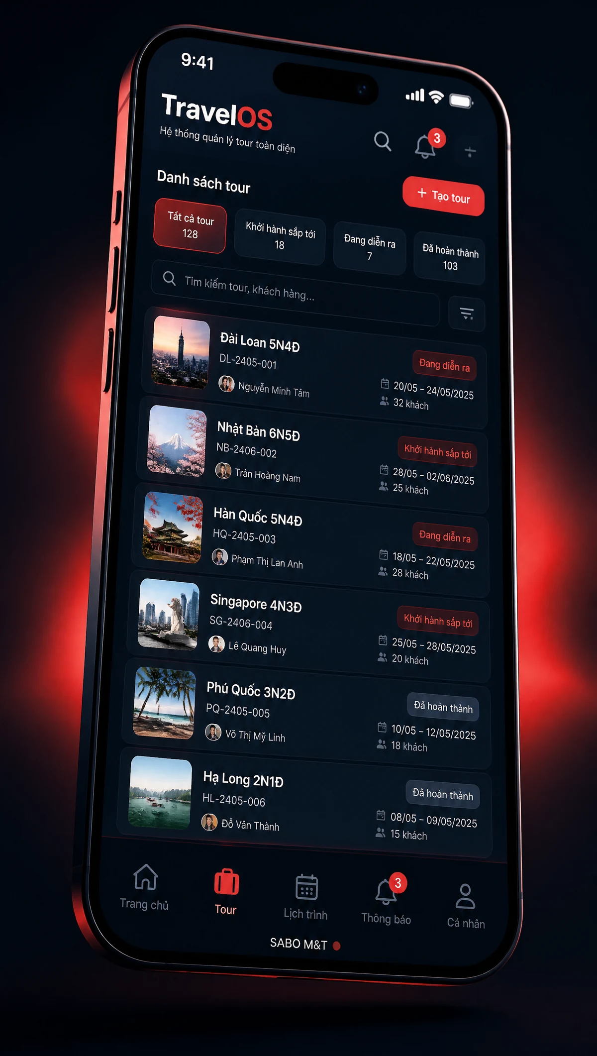 Giao diện mobile công ty du lịch – tour — màn 2
