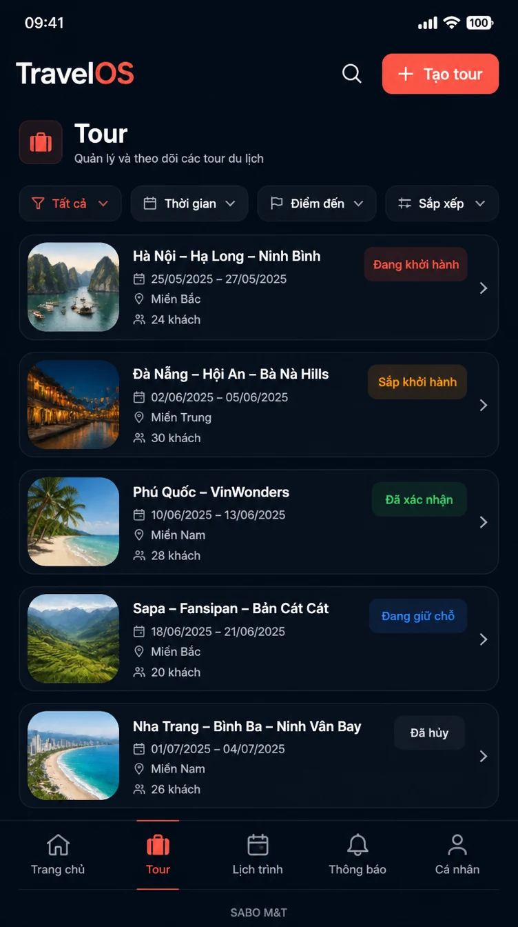 Giao diện mobile công ty du lịch – tour — màn 7