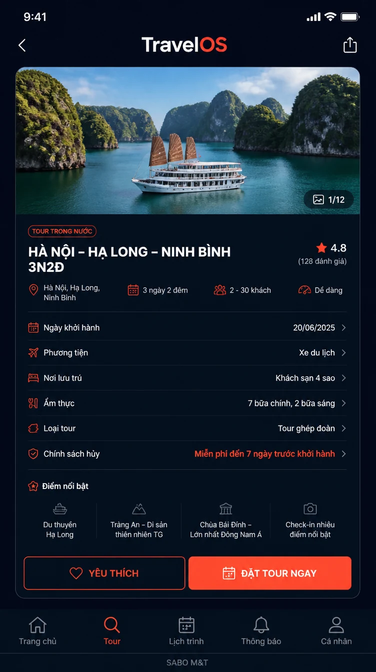 Giao diện mobile công ty du lịch – tour — màn 8