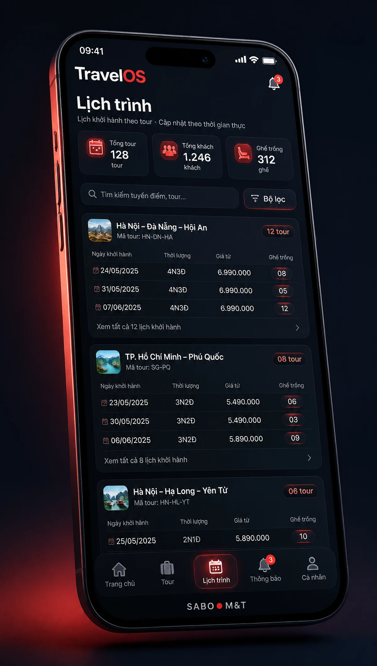 Giao diện mobile công ty du lịch – tour — màn 4