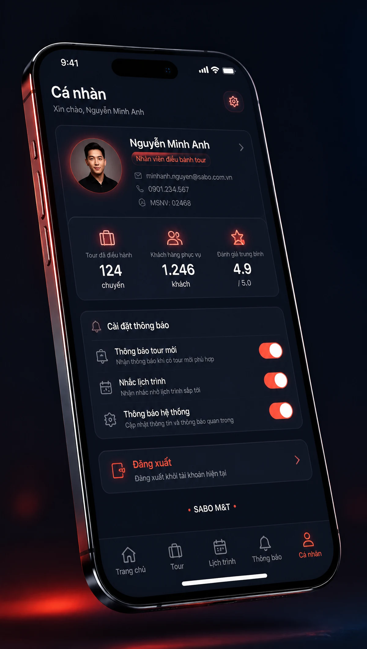 Giao diện mobile công ty du lịch – tour — màn 5