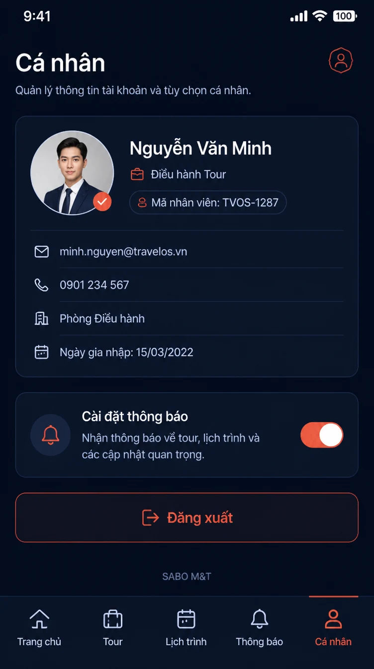 Giao diện mobile công ty du lịch – tour — màn 10