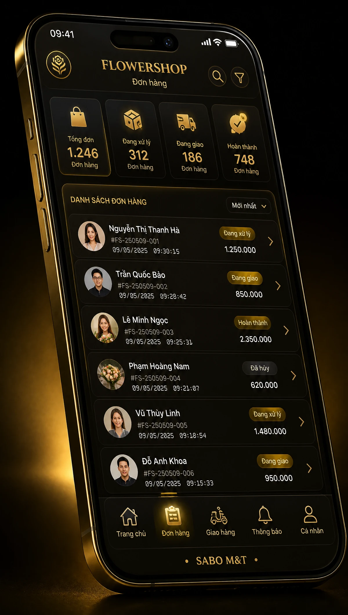 Giao diện mobile cửa hàng hoa tươi — màn 2