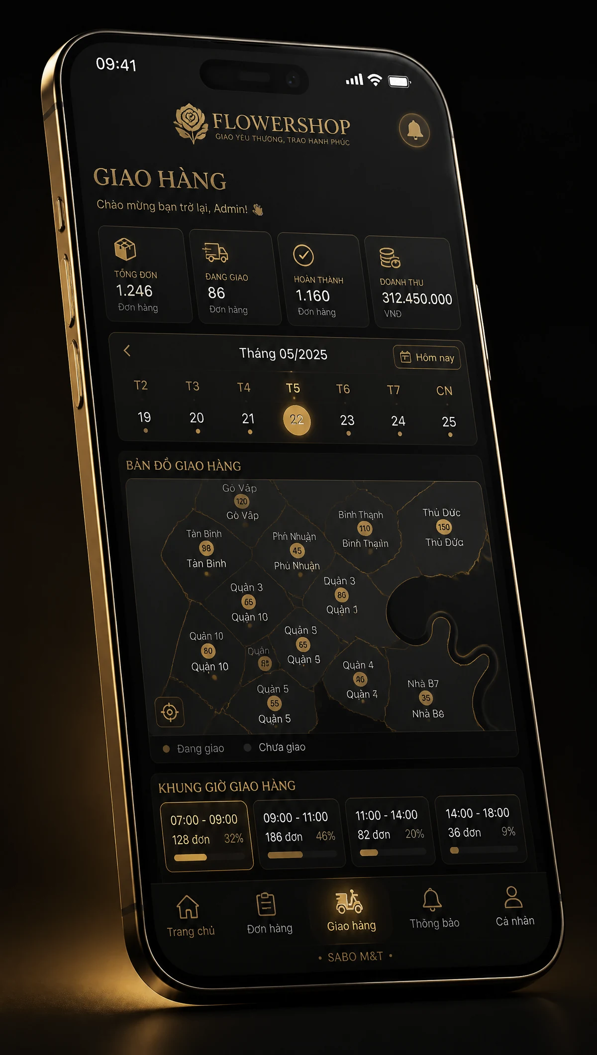 Giao diện mobile cửa hàng hoa tươi — màn 4