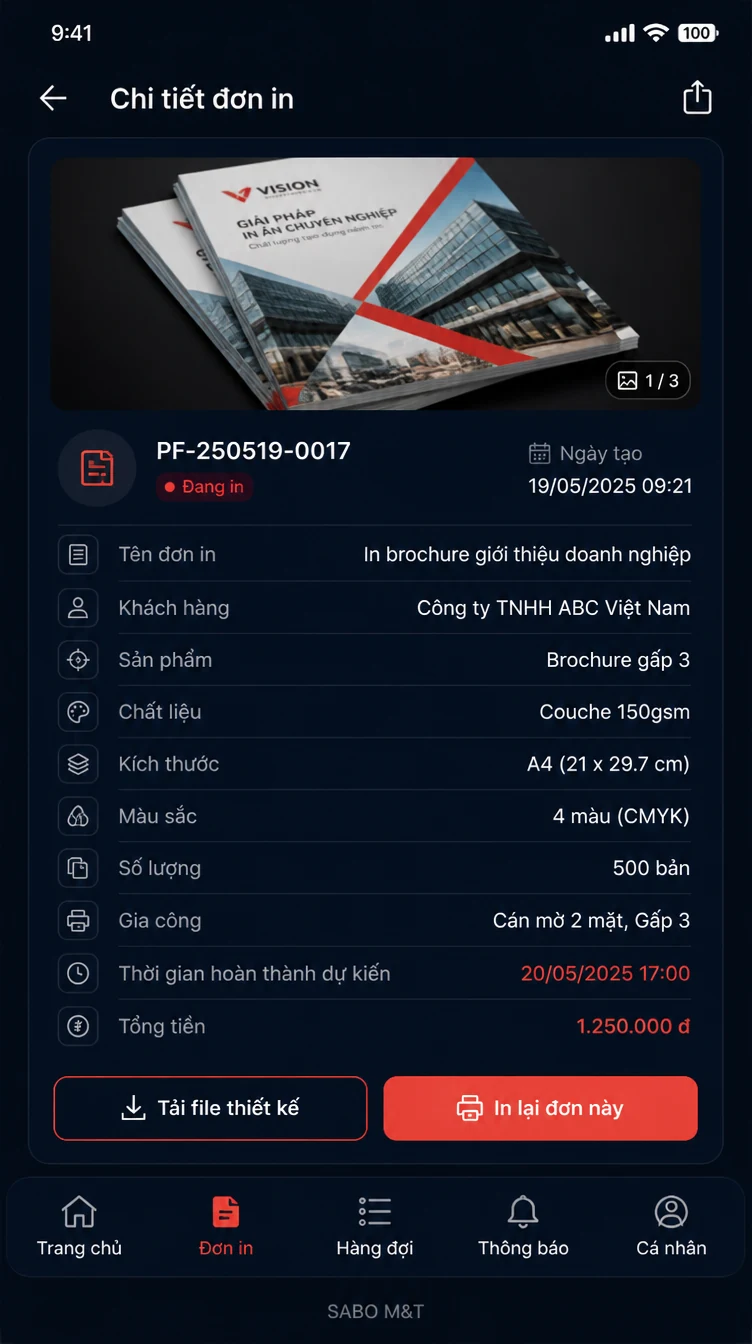 Giao diện mobile xưởng in ấn – photocopy — màn 8