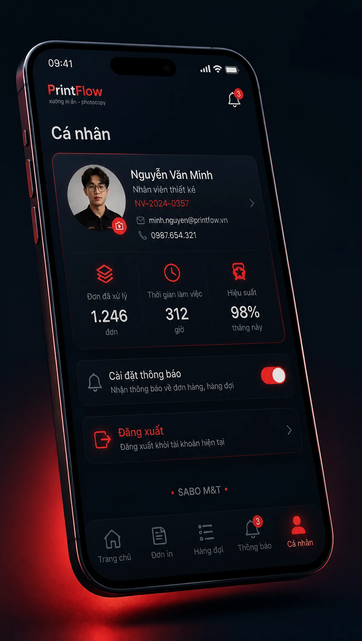 Giao diện mobile xưởng in ấn – photocopy — màn 5