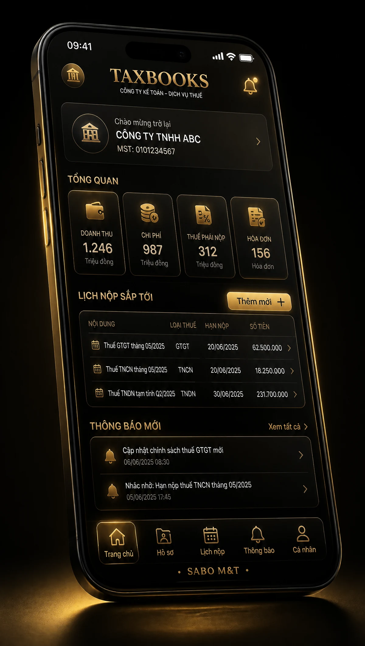 Giao diện mobile công ty kế toán – dịch vụ thuế — màn 1