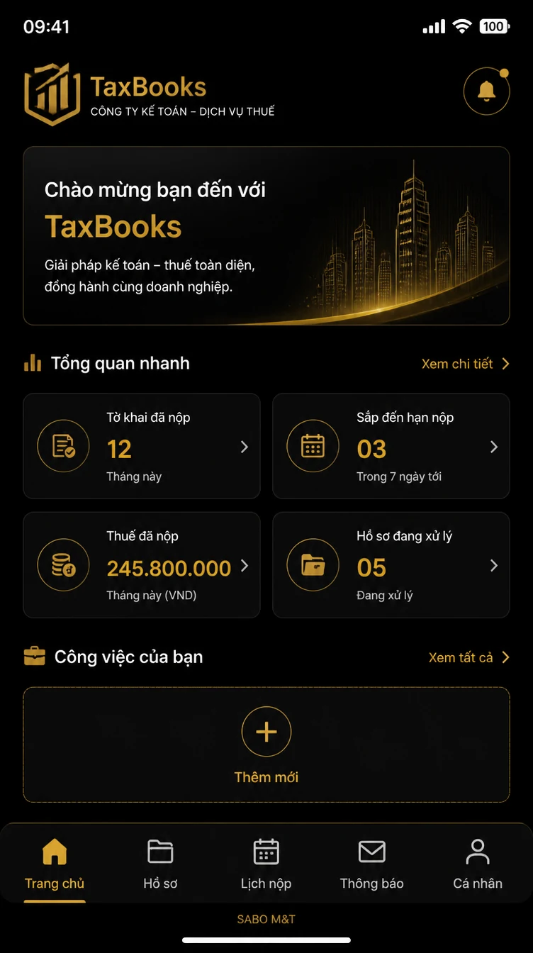 Giao diện mobile công ty kế toán – dịch vụ thuế — màn 6
