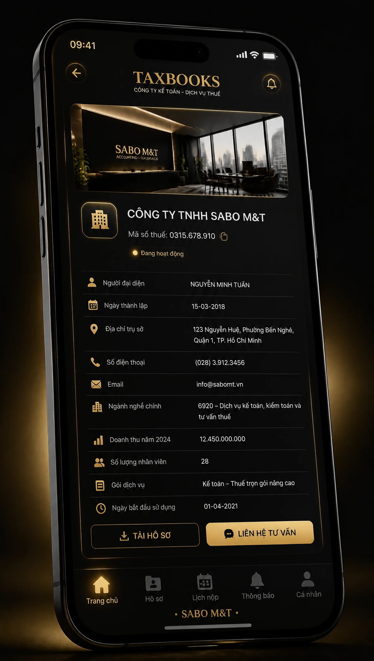 Giao diện mobile công ty kế toán – dịch vụ thuế — màn 3