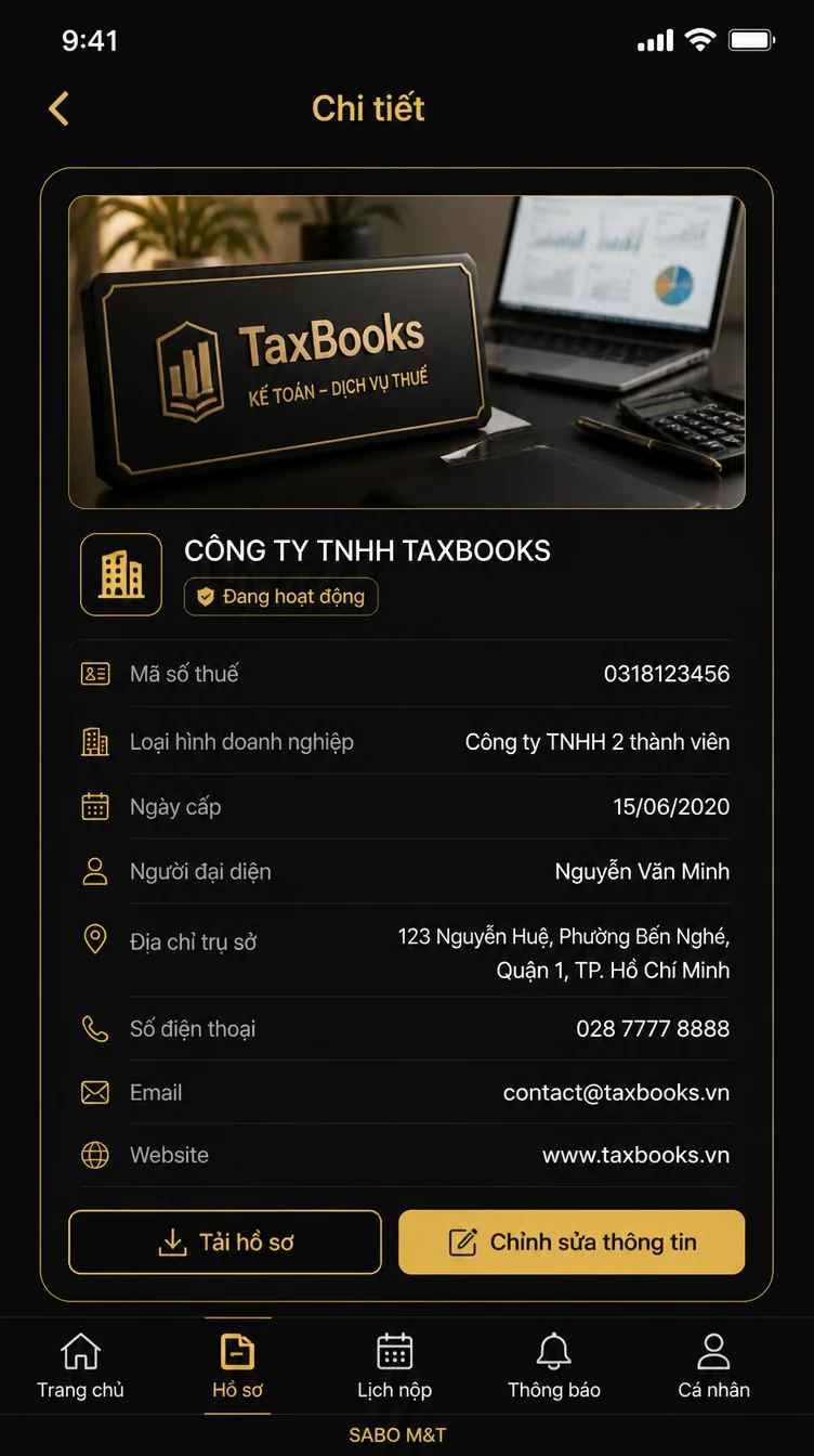Giao diện mobile công ty kế toán – dịch vụ thuế — màn 8