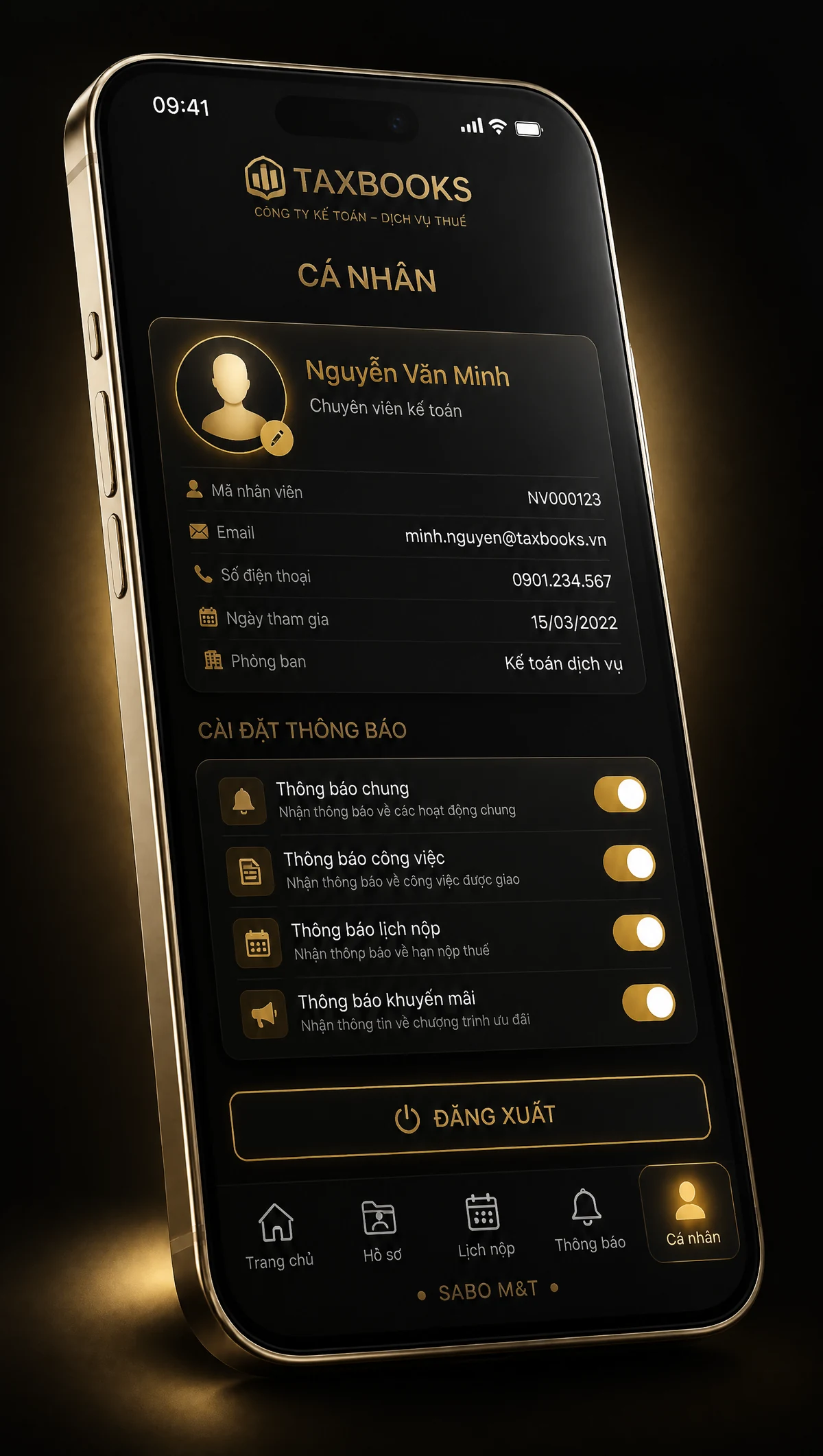 Giao diện mobile công ty kế toán – dịch vụ thuế — màn 5