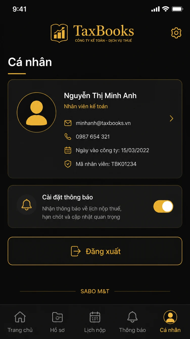Giao diện mobile công ty kế toán – dịch vụ thuế — màn 10
