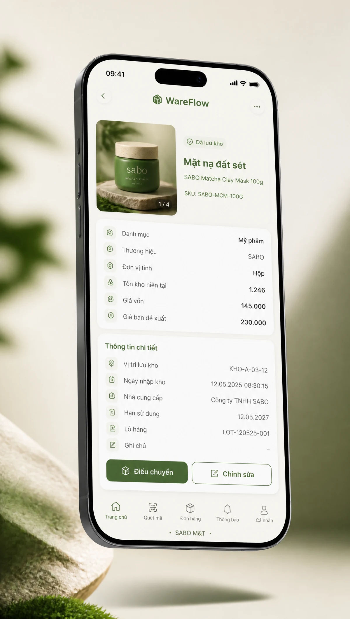 Giao diện mobile kho hàng thương mại điện tử — màn 3
