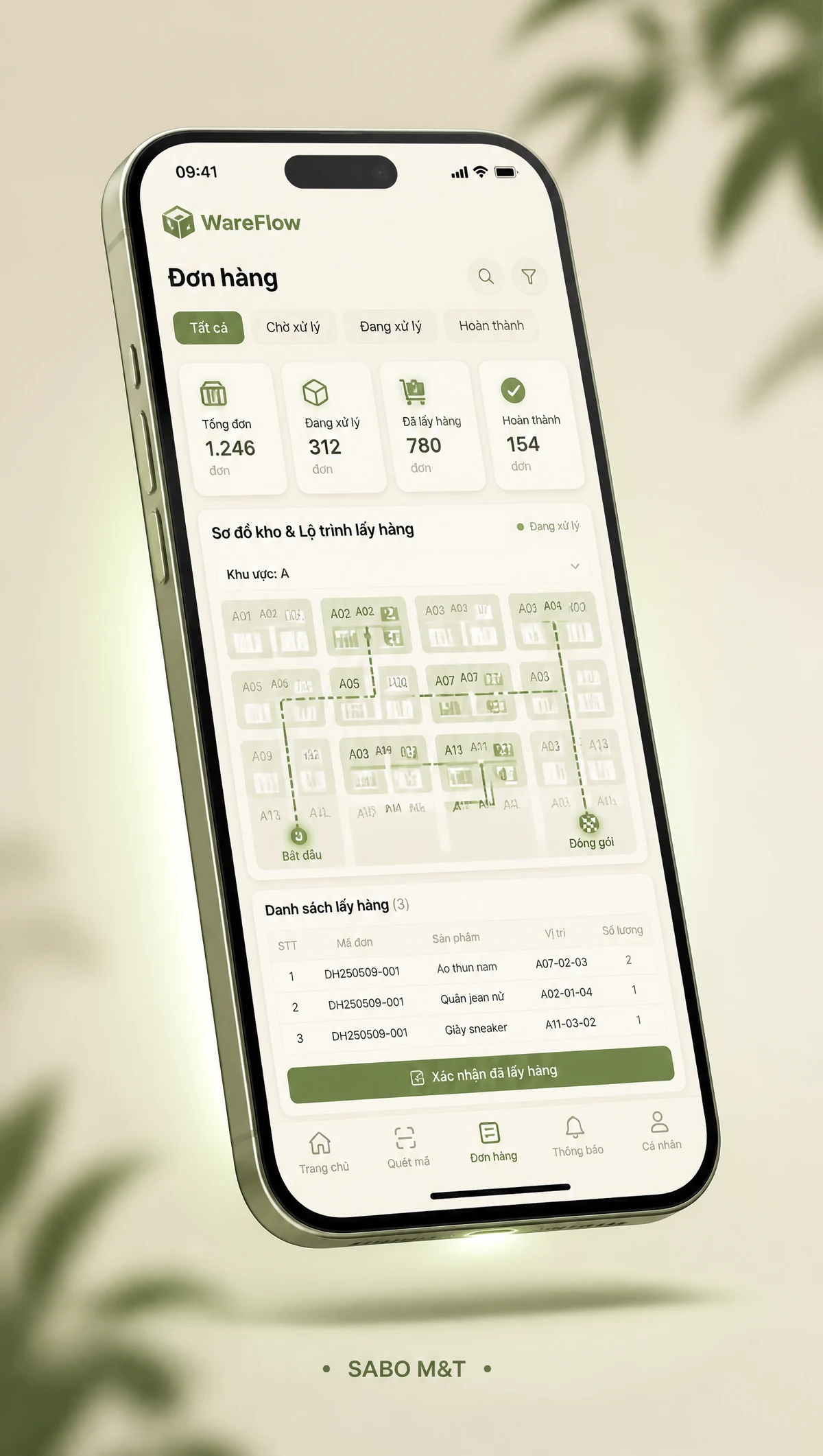 Giao diện mobile kho hàng thương mại điện tử — màn 4