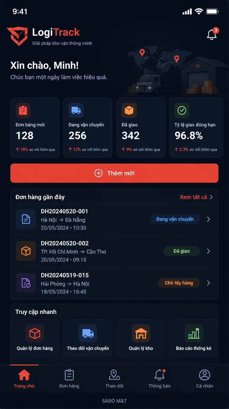 Giao diện mobile kho vận – logistics — màn 6