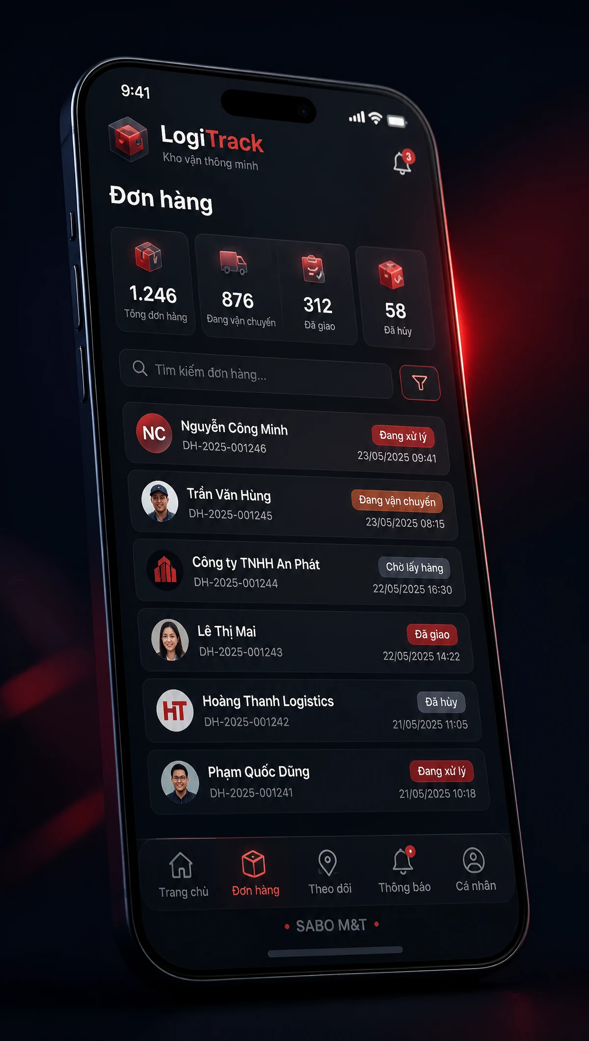 Giao diện mobile kho vận – logistics — màn 2