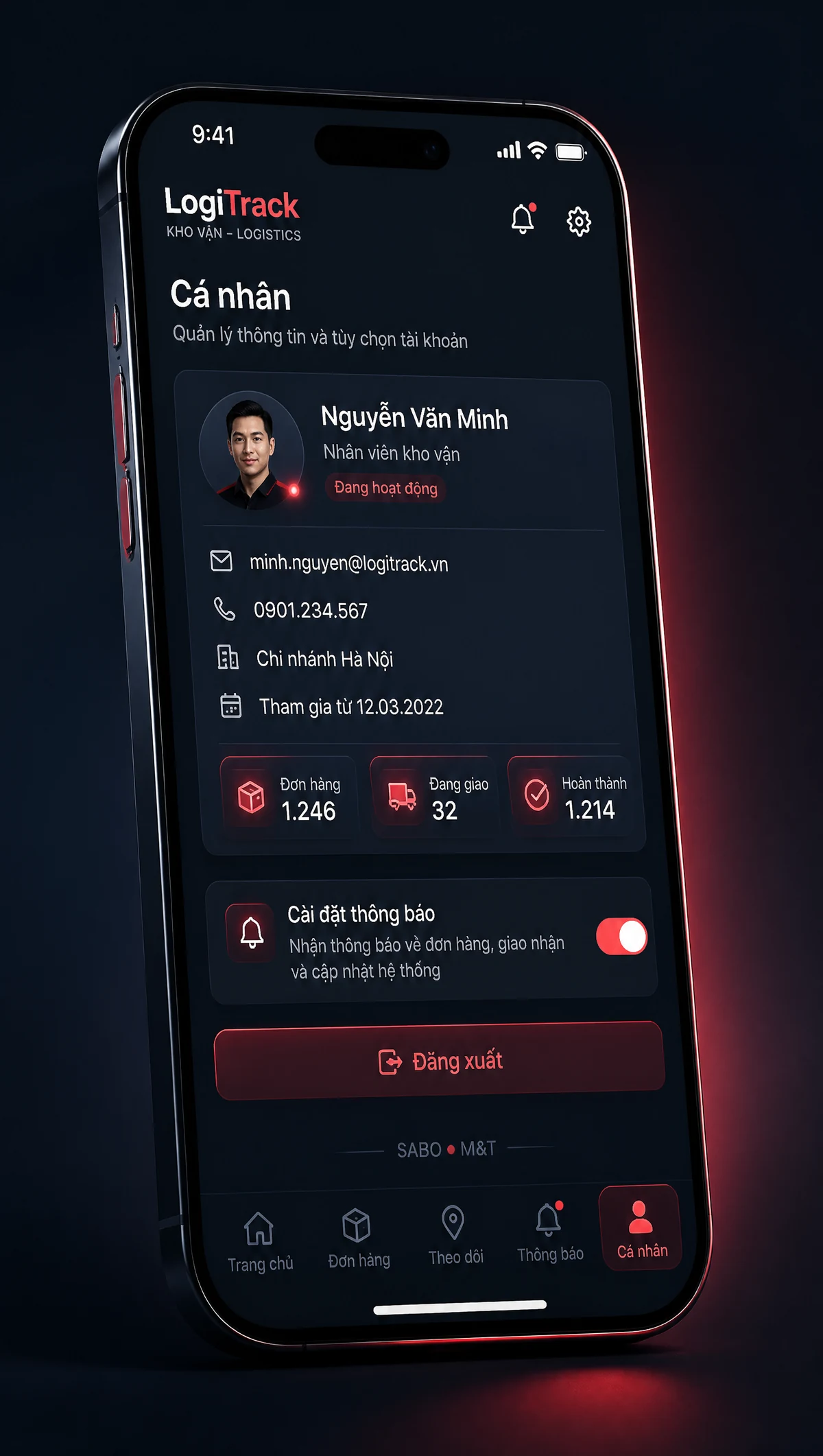 Giao diện mobile kho vận – logistics — màn 5
