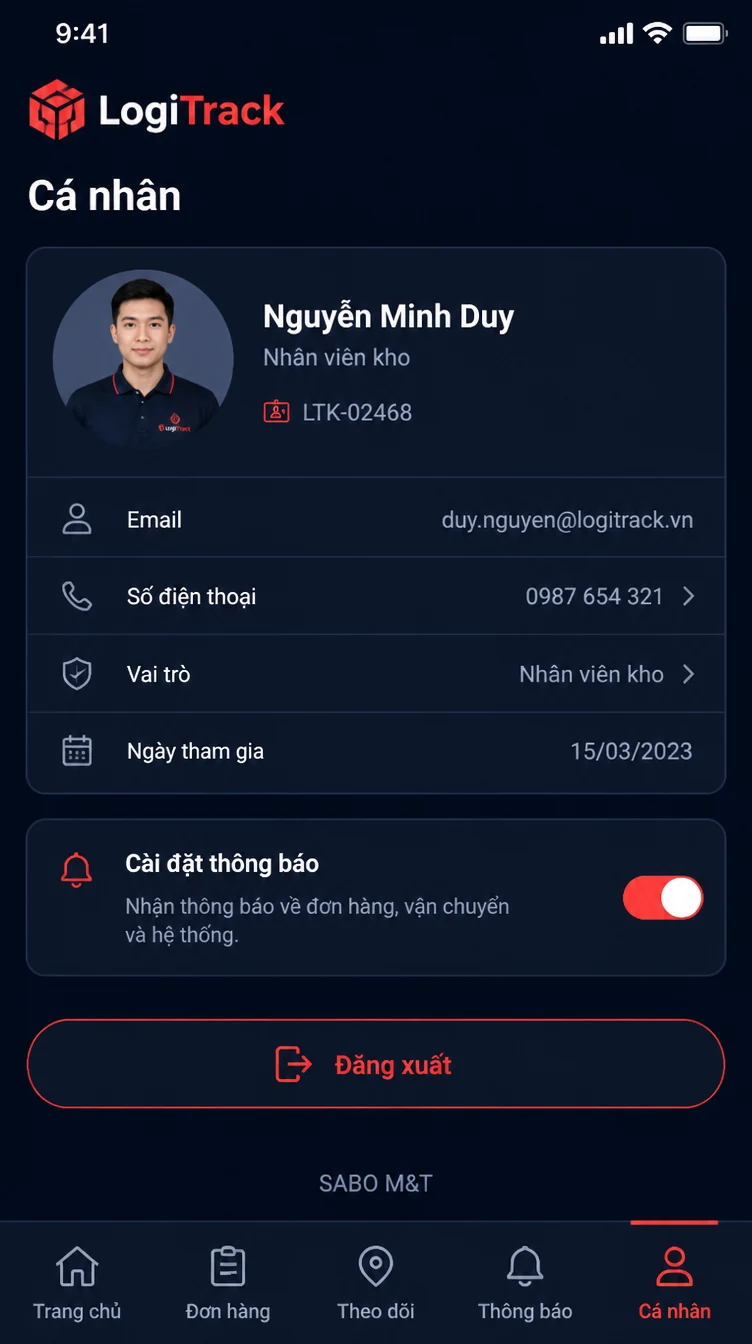 Giao diện mobile kho vận – logistics — màn 10