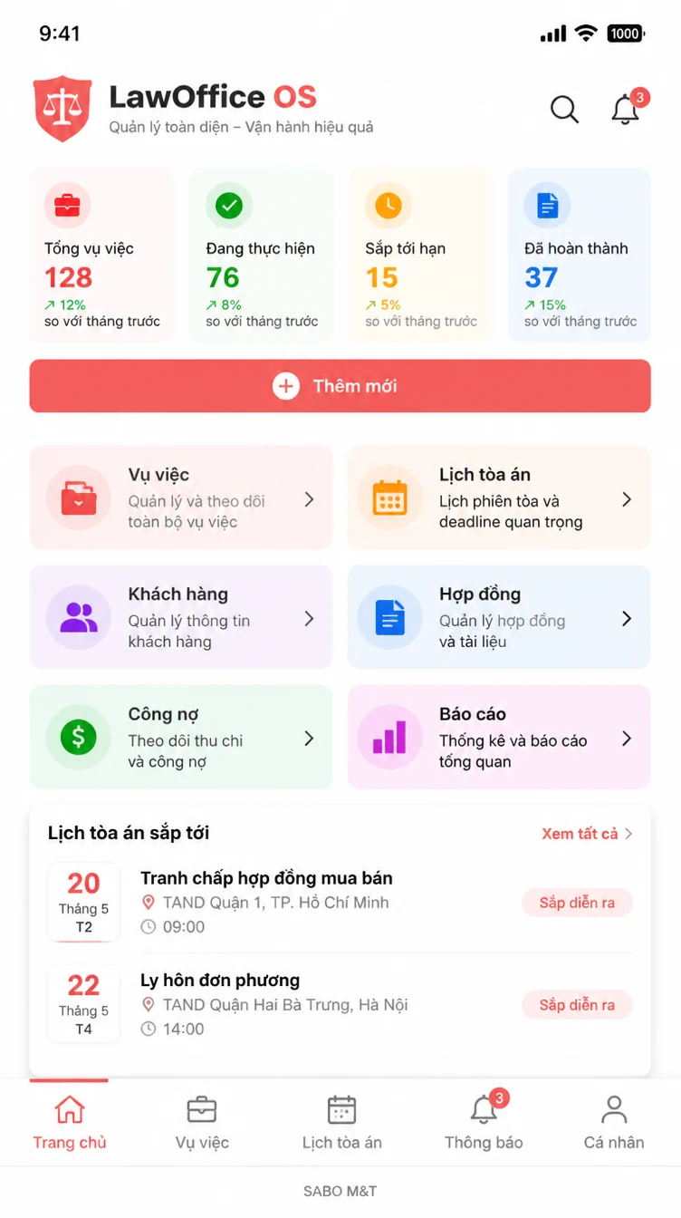Giao diện mobile văn phòng luật sư — màn 6