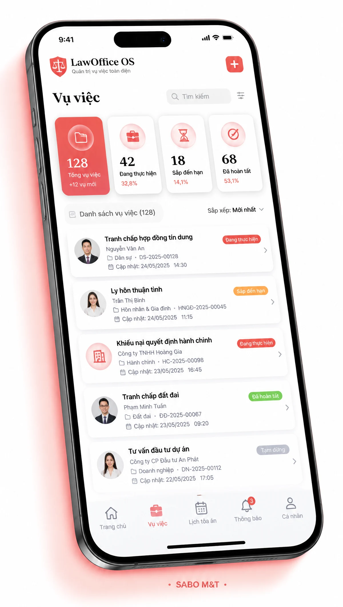Giao diện mobile văn phòng luật sư — màn 2