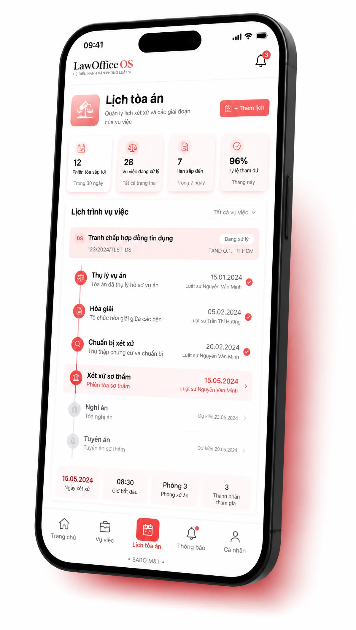 Giao diện mobile văn phòng luật sư — màn 4