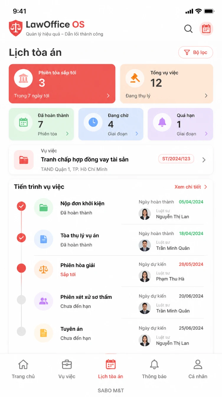 Giao diện mobile văn phòng luật sư — màn 9