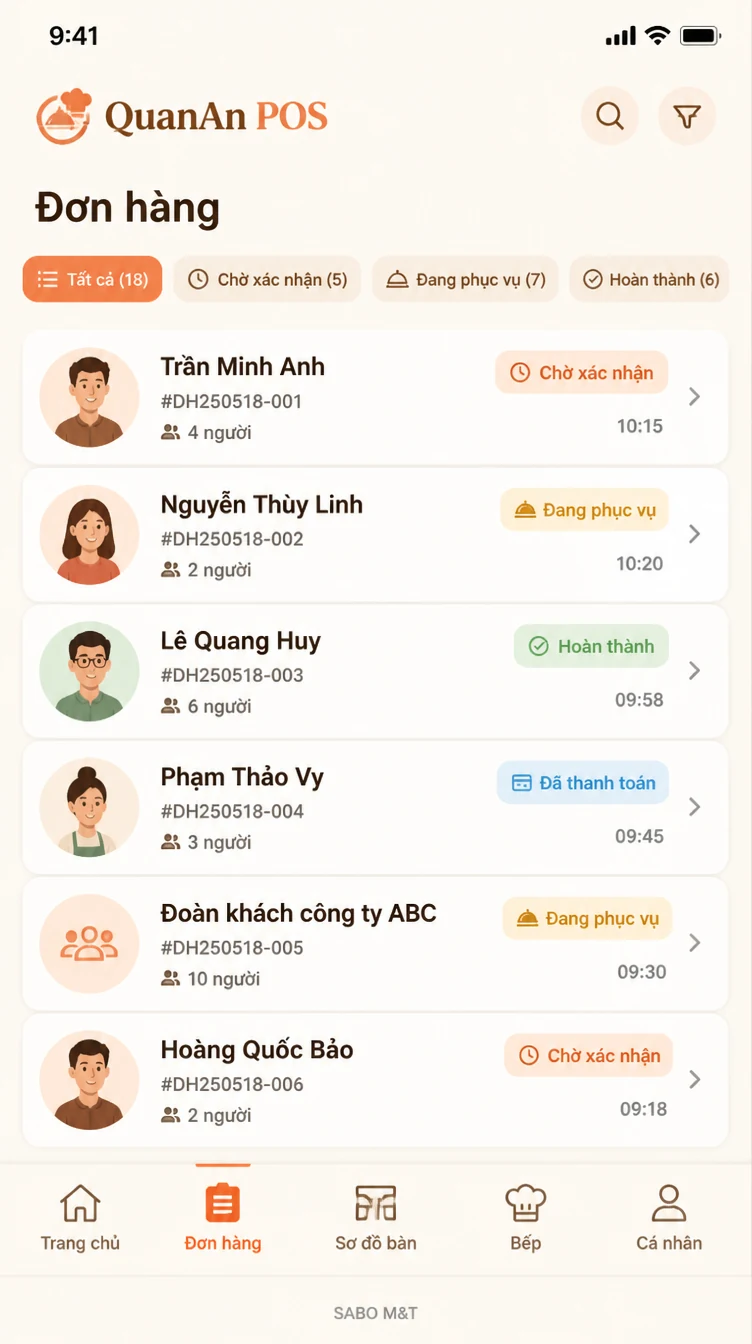 Giao diện mobile nhà hàng — màn 7