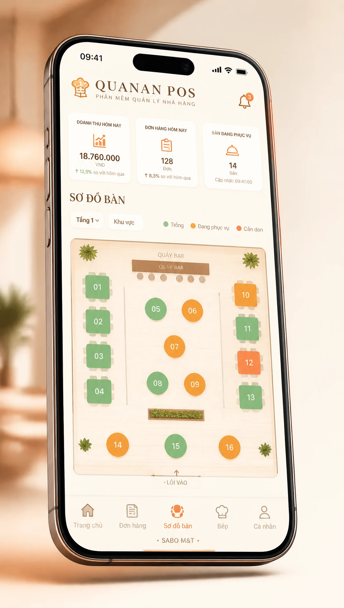 Giao diện mobile nhà hàng — màn 4
