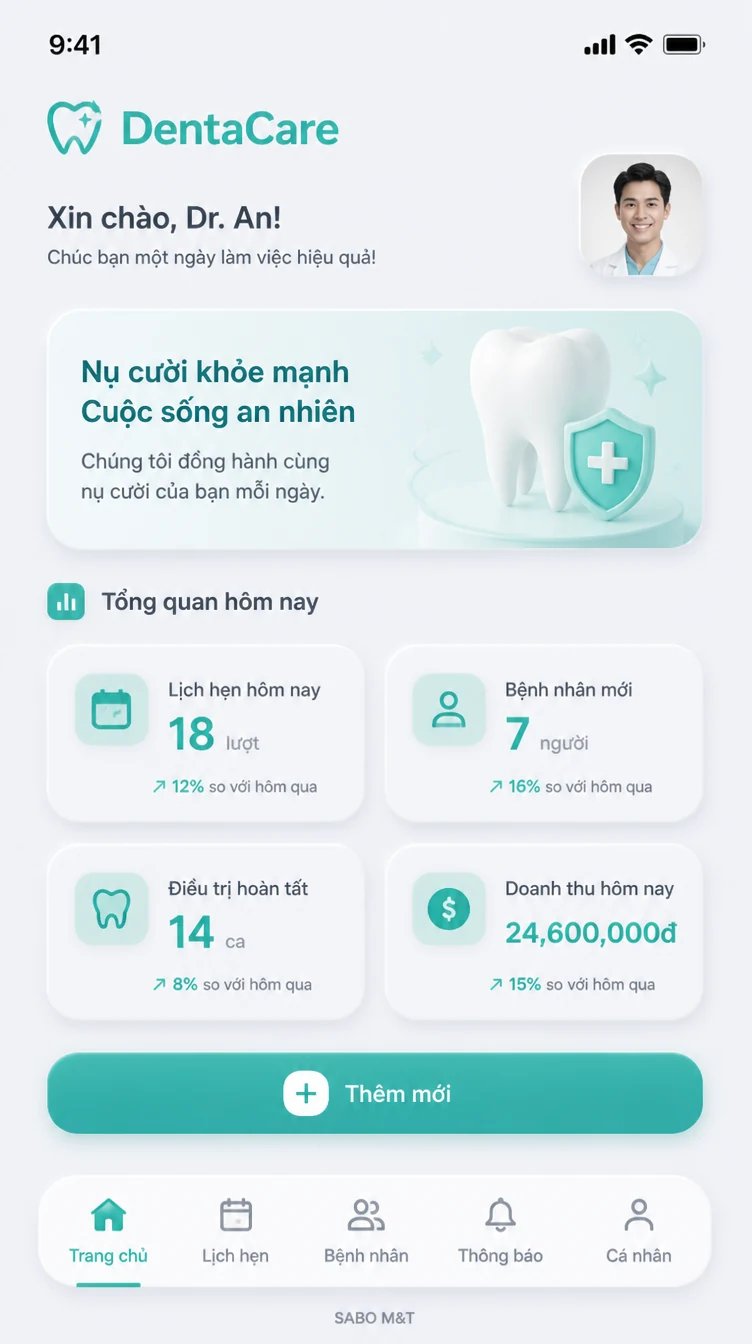 Giao diện mobile phòng khám nha khoa — màn 6