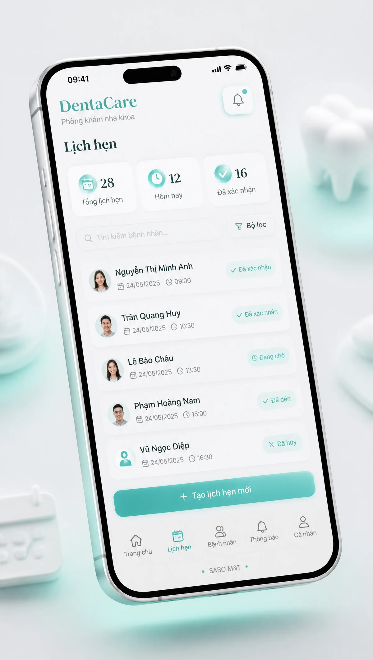 Giao diện mobile phòng khám nha khoa — màn 2