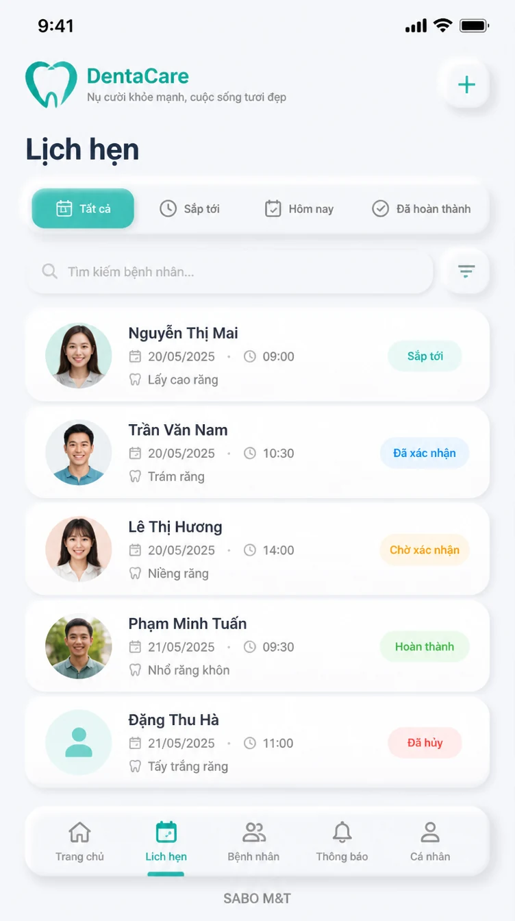 Giao diện mobile phòng khám nha khoa — màn 7